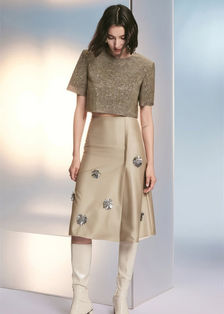 encrusted floral skirt - Vera Lumina