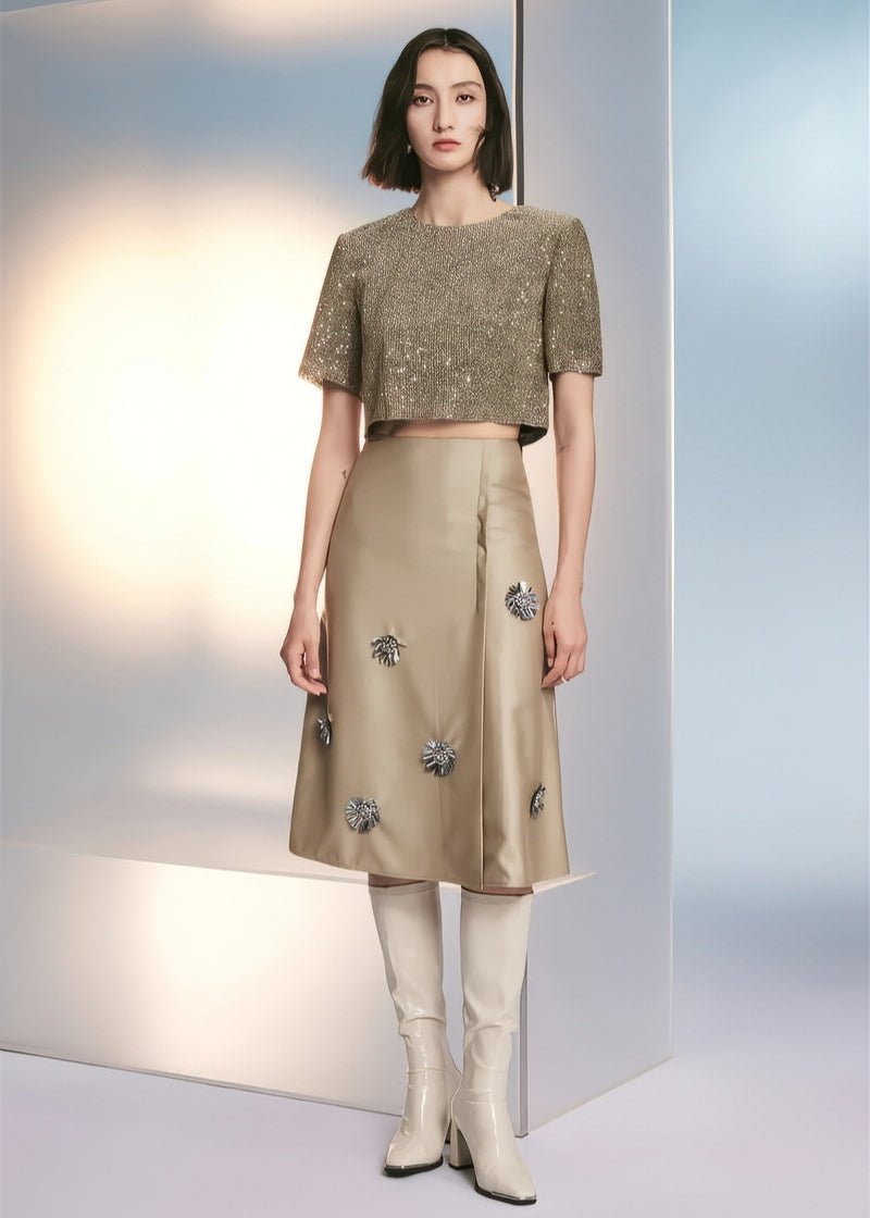 encrusted floral skirt - Vera Lumina