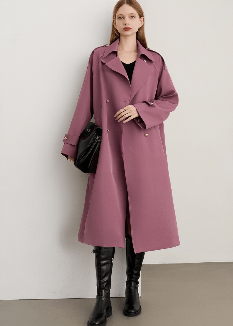EPAULETTE SHOULDER BELTED TRENCH - Vera Lumina