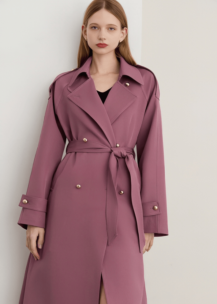 EPAULETTE SHOULDER BELTED TRENCH - Vera Lumina