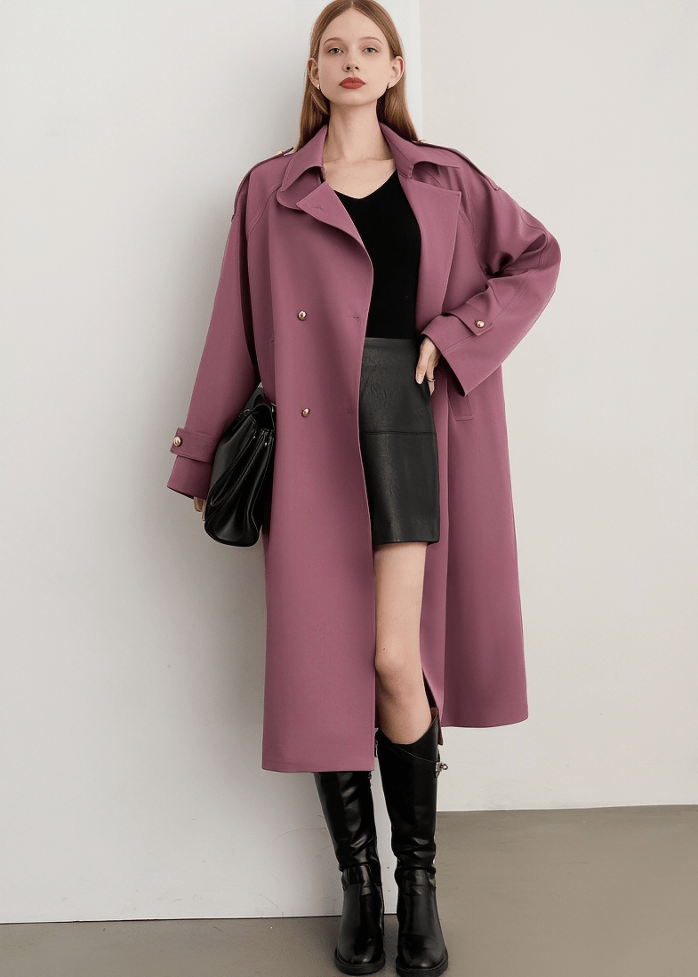 EPAULETTE SHOULDER BELTED TRENCH - Vera Lumina
