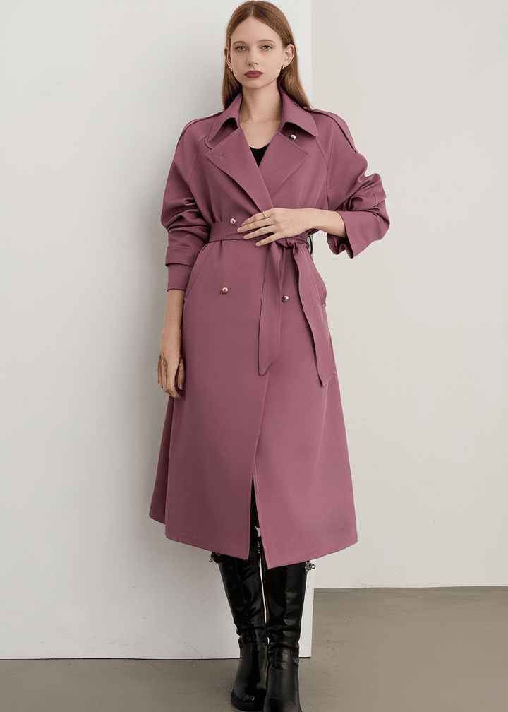 EPAULETTE SHOULDER BELTED TRENCH - Vera Lumina