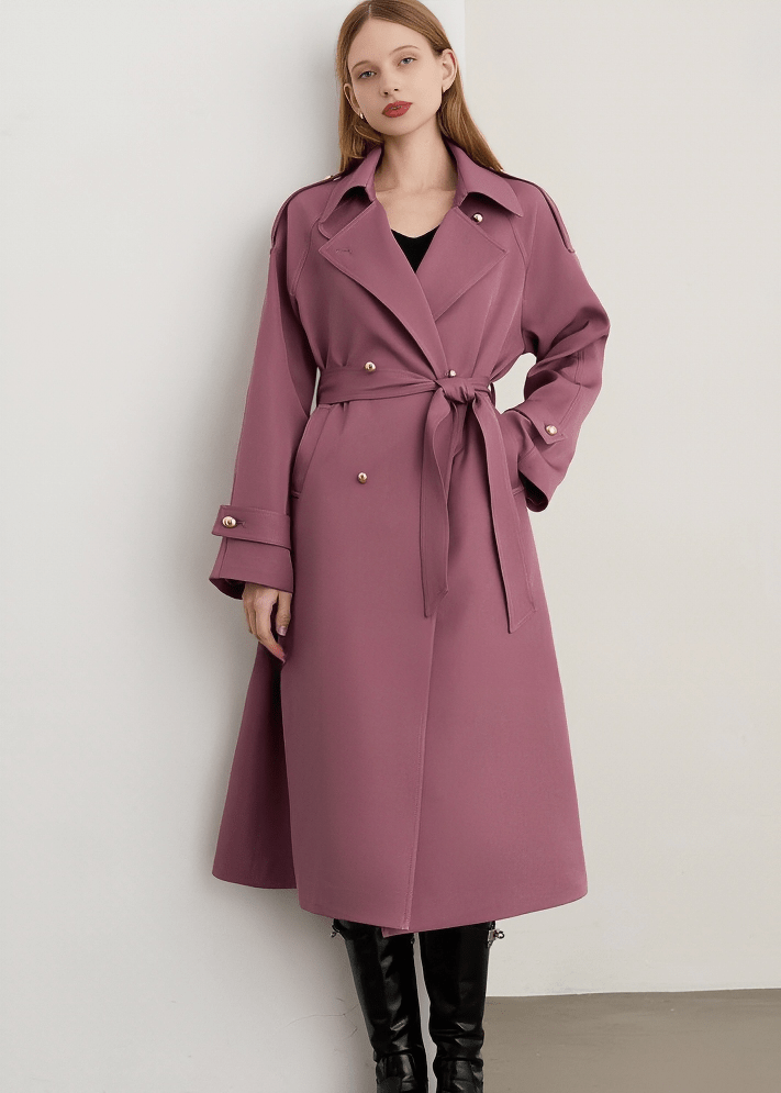 EPAULETTE SHOULDER BELTED TRENCH - Vera Lumina