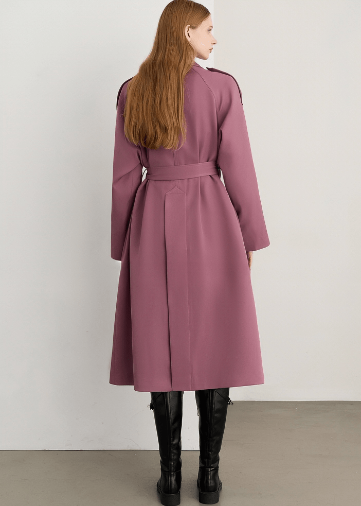 EPAULETTE SHOULDER BELTED TRENCH - Vera Lumina