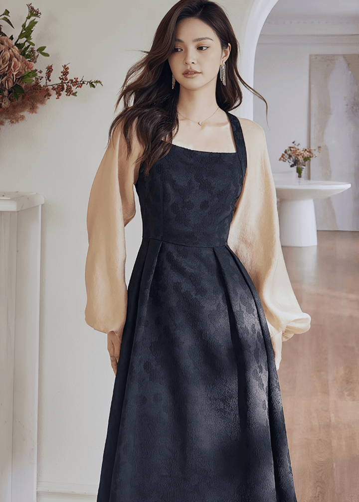 ETHEREAL BALLOON SLEEVE PINAFORE DRESS - Vera Lumina