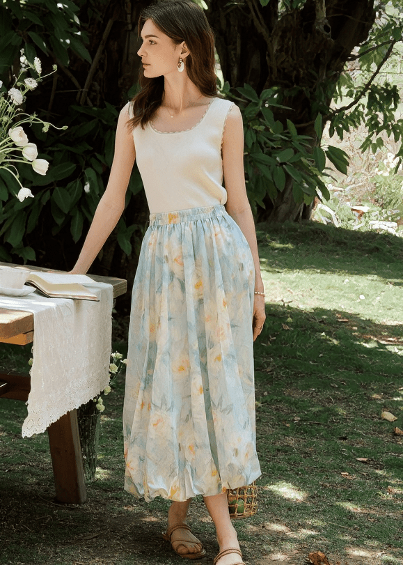 ETHEREAL GARDEN MAXI SKIRT - Vera Lumina