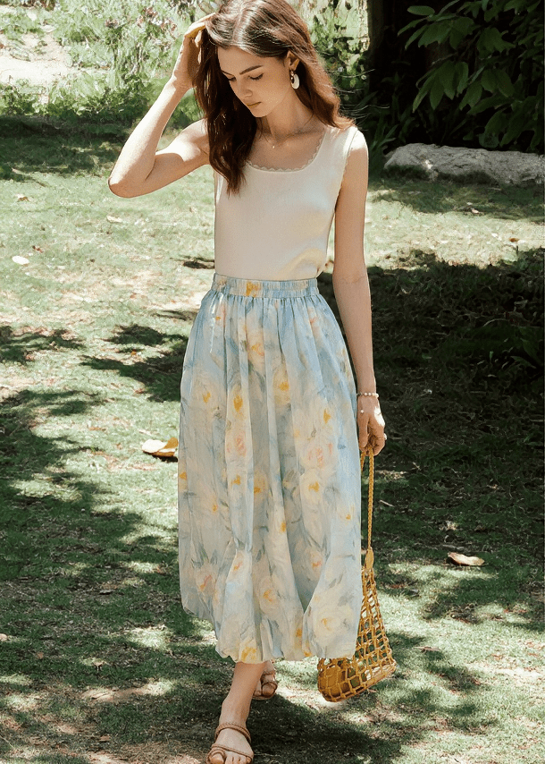 ETHEREAL GARDEN MAXI SKIRT - Vera Lumina