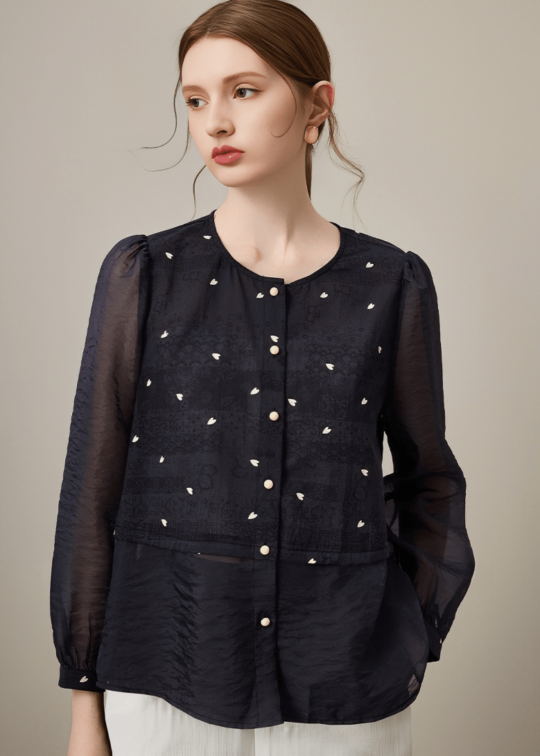 ETHEREAL PETAL SCATTERED BLOUSE - Vera Lumina