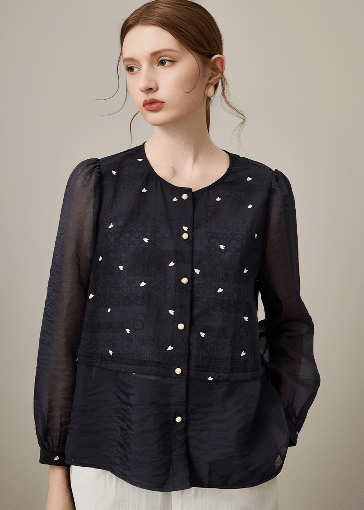 ETHEREAL PETAL SCATTERED BLOUSE - Vera Lumina