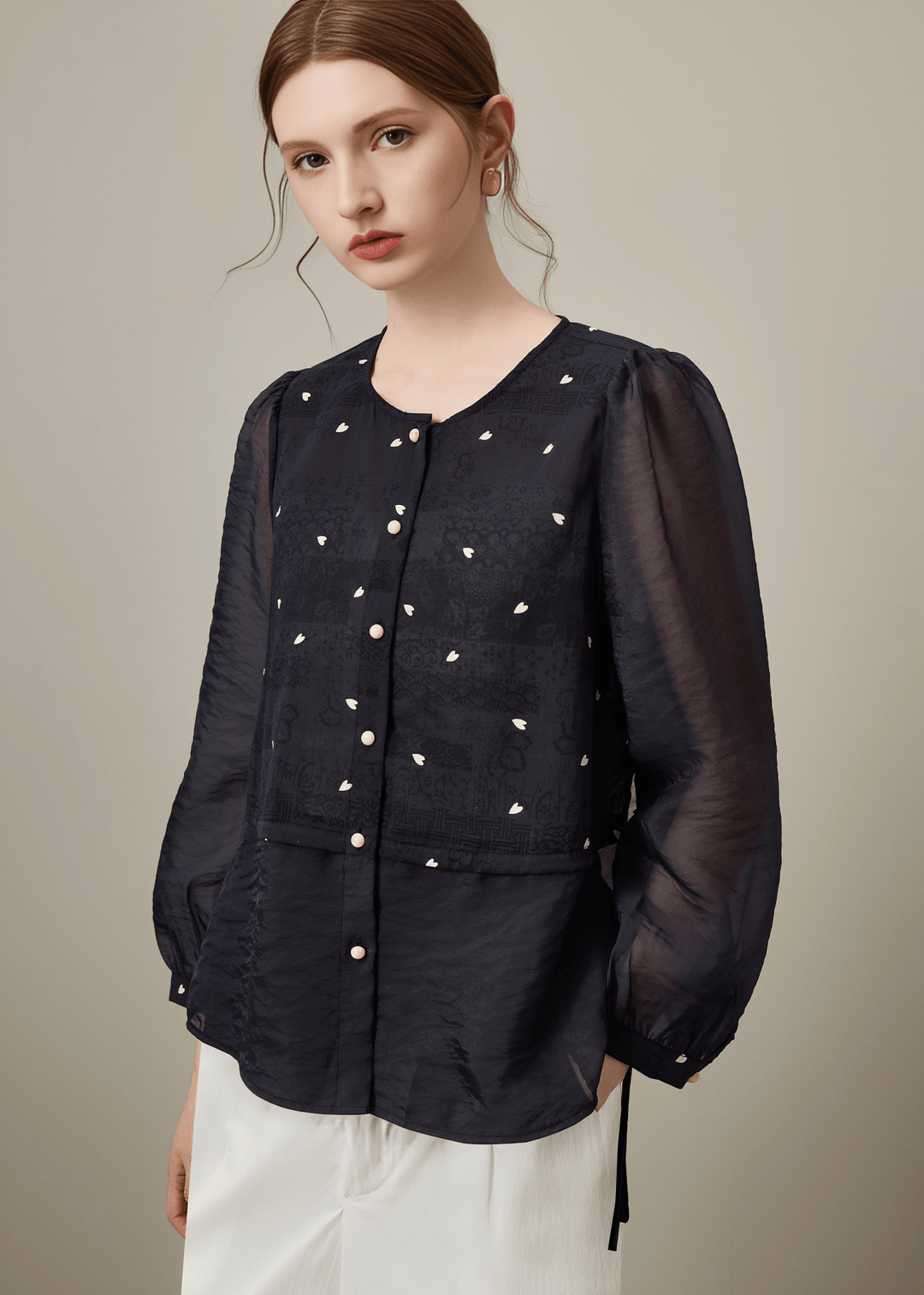 ETHEREAL PETAL SCATTERED BLOUSE - Vera Lumina