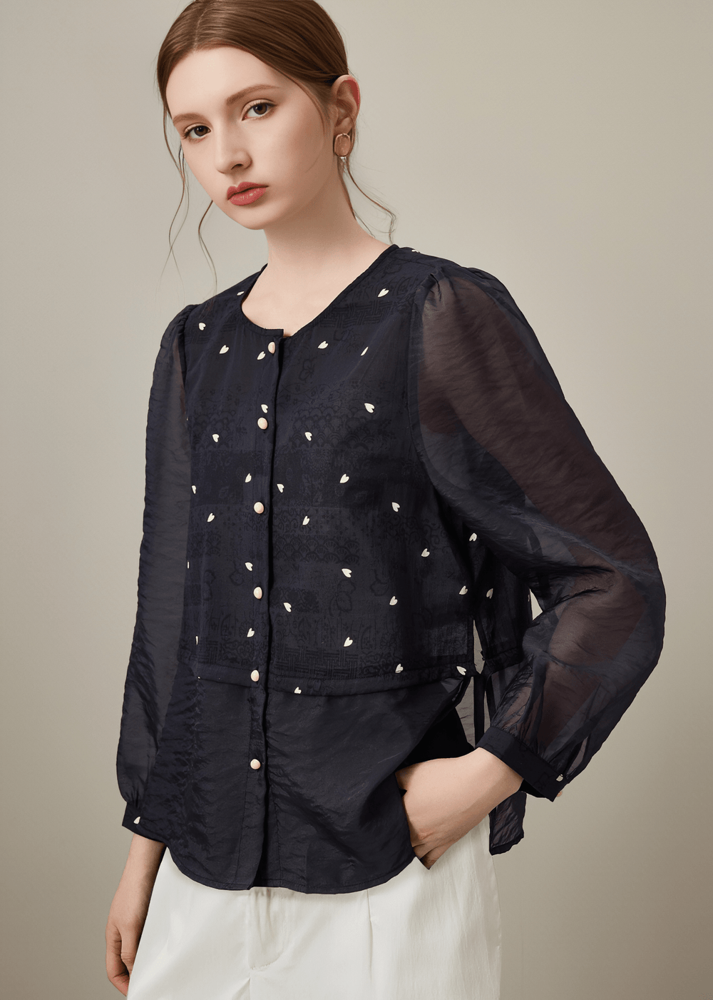 ETHEREAL PETAL SCATTERED BLOUSE - Vera Lumina