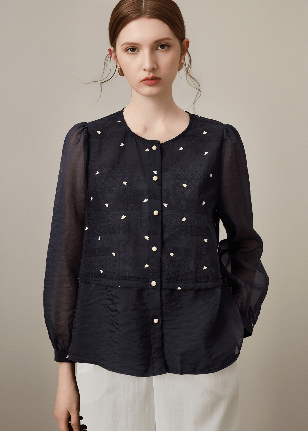 ETHEREAL PETAL SCATTERED BLOUSE - Vera Lumina