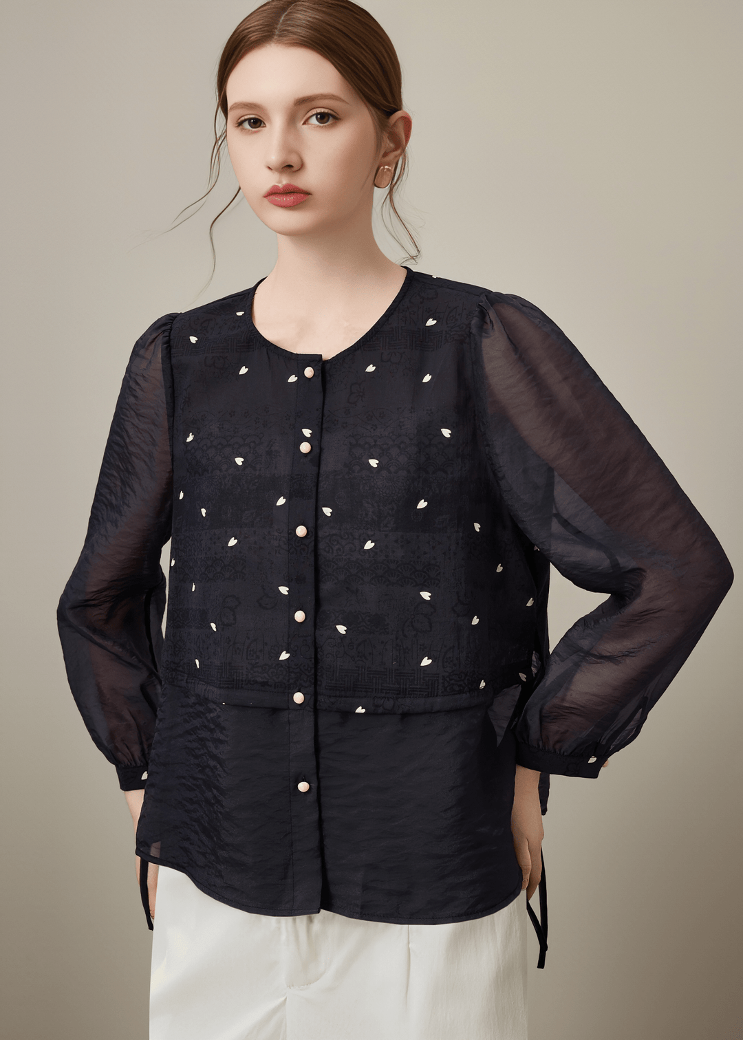 ETHEREAL PETAL SCATTERED BLOUSE - Vera Lumina