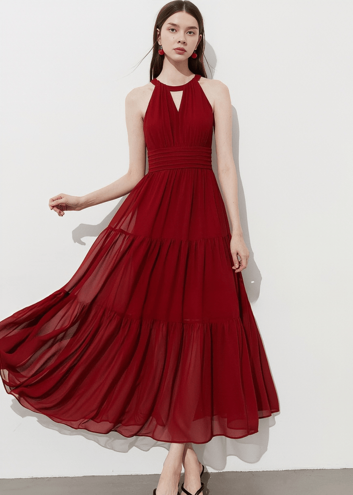 ETHEREAL TIERED HALTER MAXI DRESS - Vera Lumina