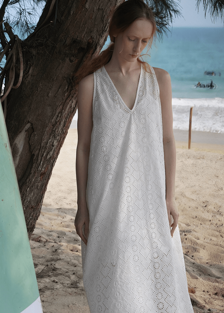ETHEREAL V - NECK FLOWING MAXI DRESS - Vera Lumina