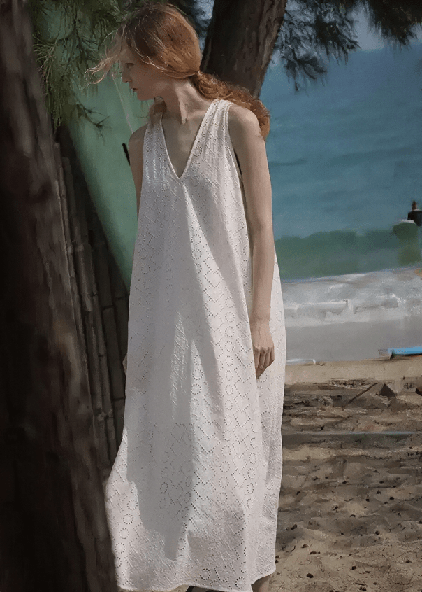 ETHEREAL V - NECK FLOWING MAXI DRESS - Vera Lumina