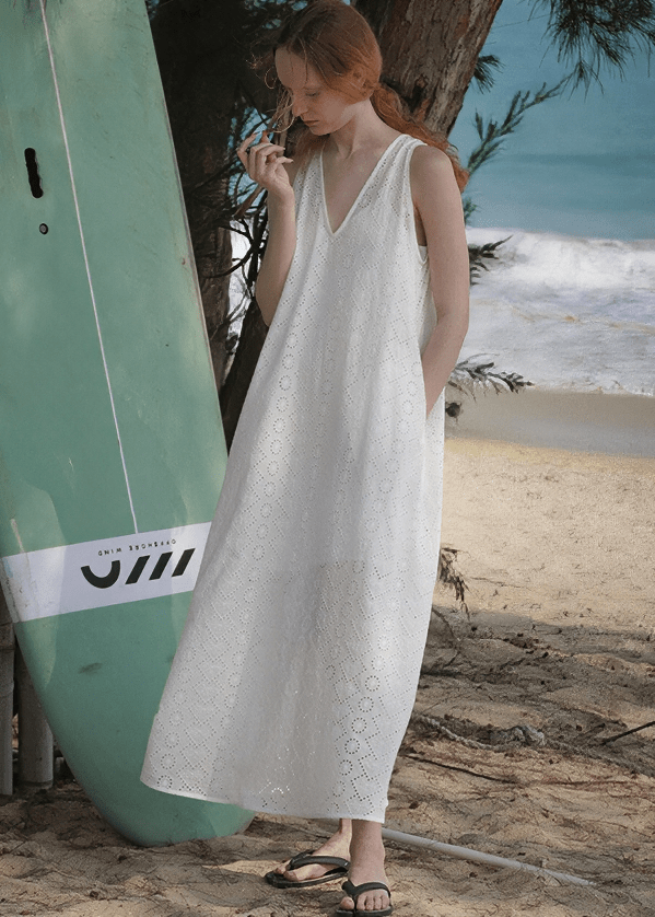 ETHEREAL V - NECK FLOWING MAXI DRESS - Vera Lumina