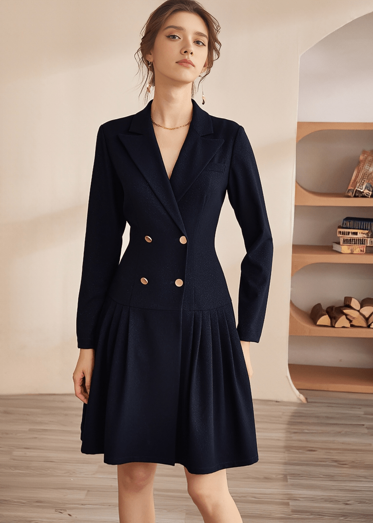 EXECUTIVE FLARE BLAZER DRESS - Vera Lumina