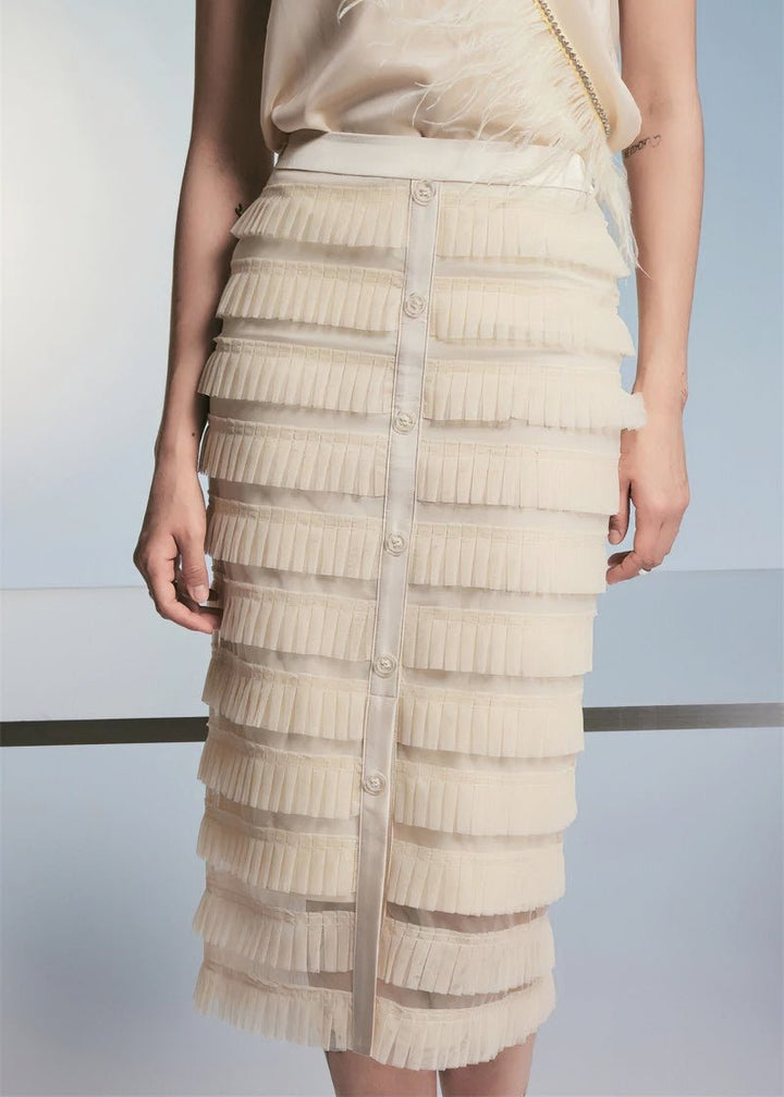 feather diamond sleeveless top & skirt - Vera Lumina