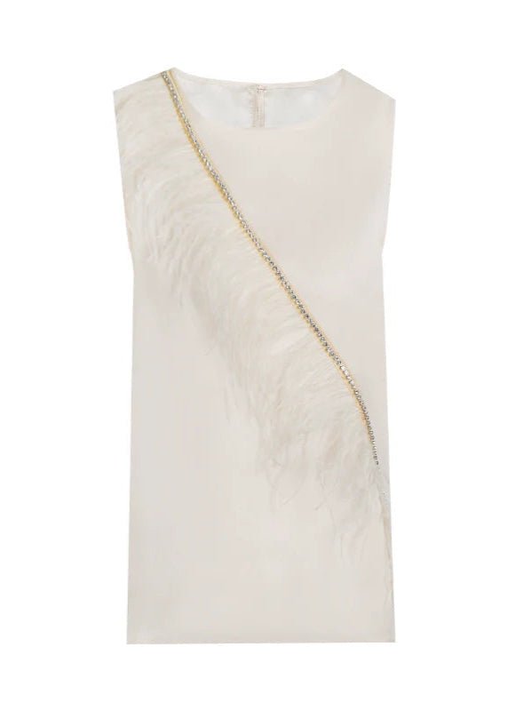 feather diamond sleeveless top & skirt - Vera Lumina