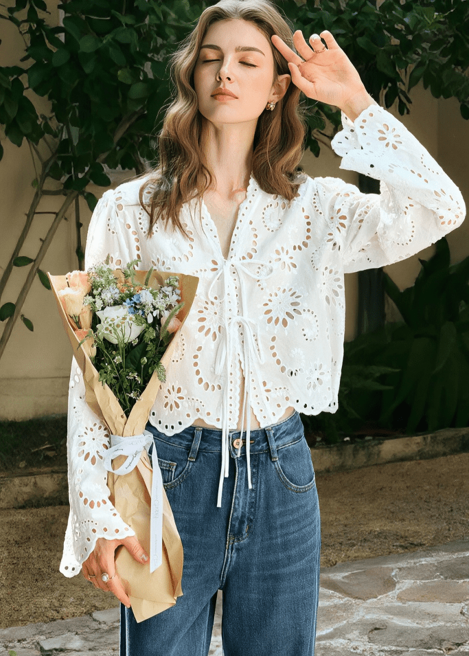 FILIGREE CUTWORK BLOUSE - Vera Lumina