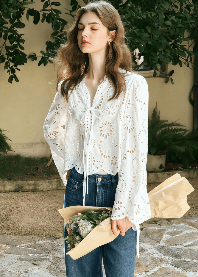 FILIGREE CUTWORK BLOUSE - Vera Lumina