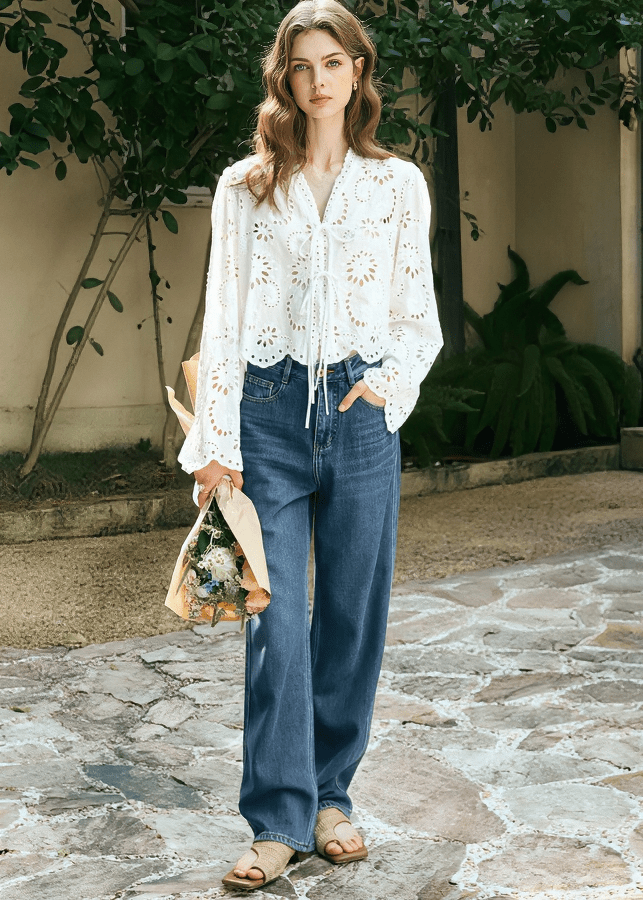 FILIGREE CUTWORK BLOUSE - Vera Lumina
