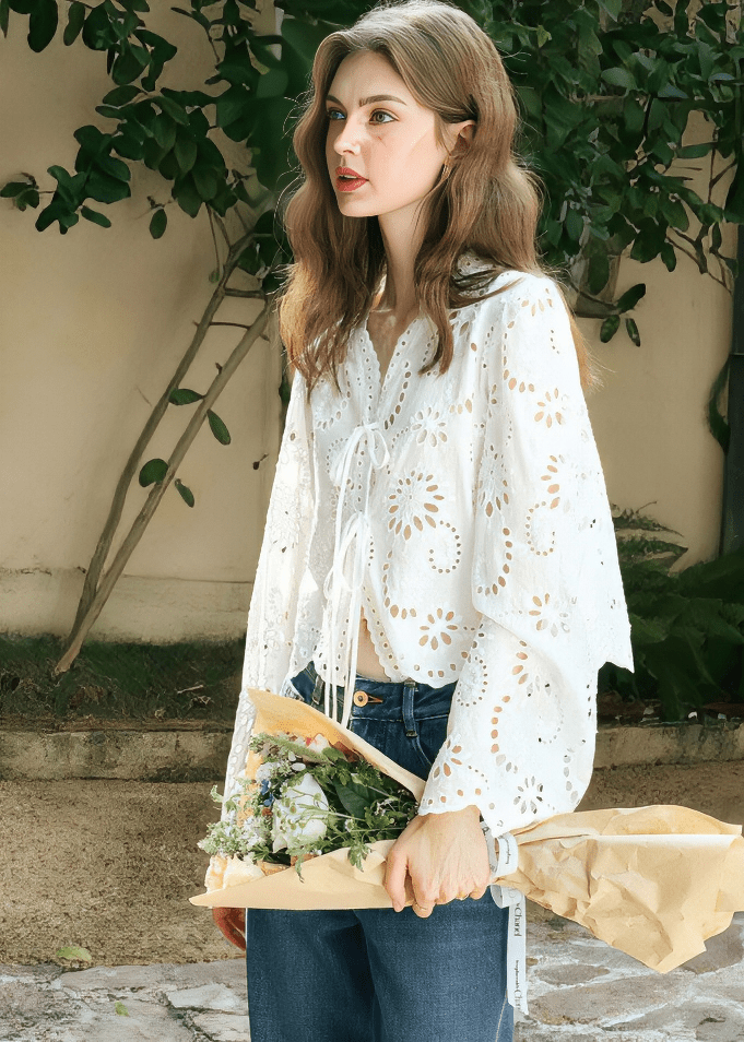 FILIGREE CUTWORK BLOUSE - Vera Lumina
