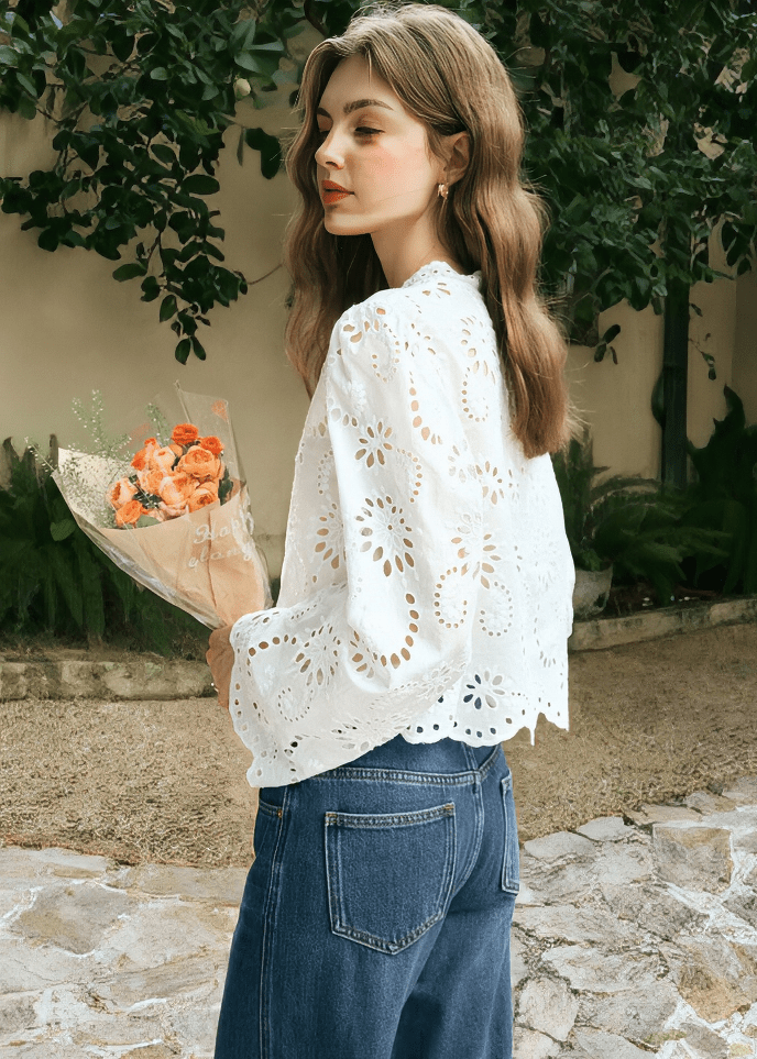 FILIGREE CUTWORK BLOUSE - Vera Lumina
