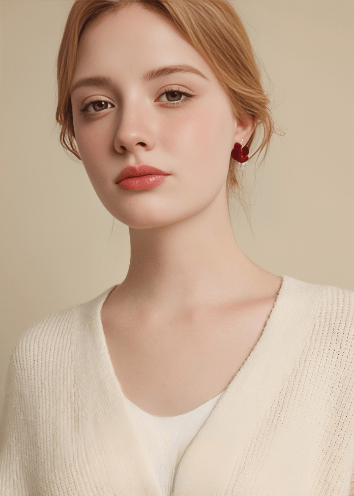 FLEUR VELVET PENDANT PIERCED EARRINGS - Vera Lumina