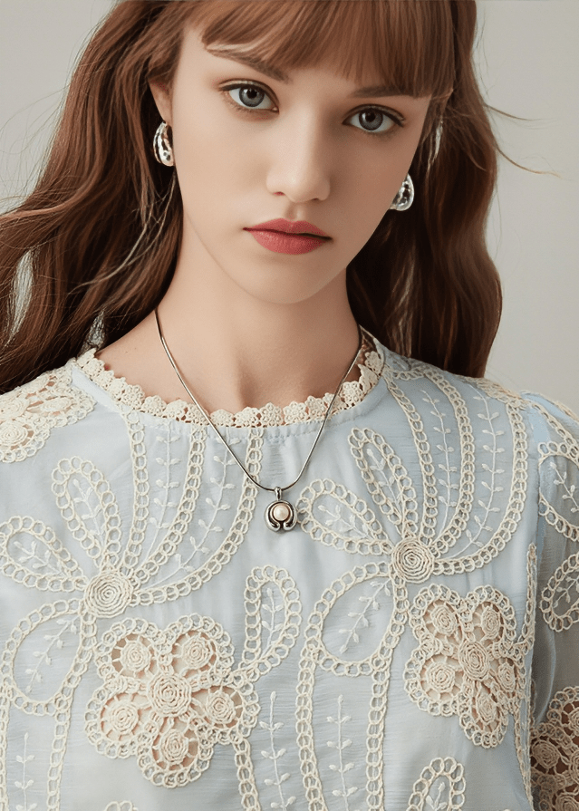 FLORAL CROCHET LACE BLOUSE - Vera Lumina