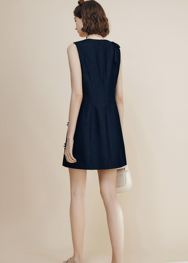 FLORAL CUTOUT SLEEVELESS SHIFT DRESS - Vera Lumina