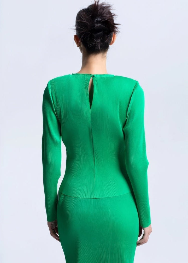 flowing crew neck long sleeve tops - Vera Lumina