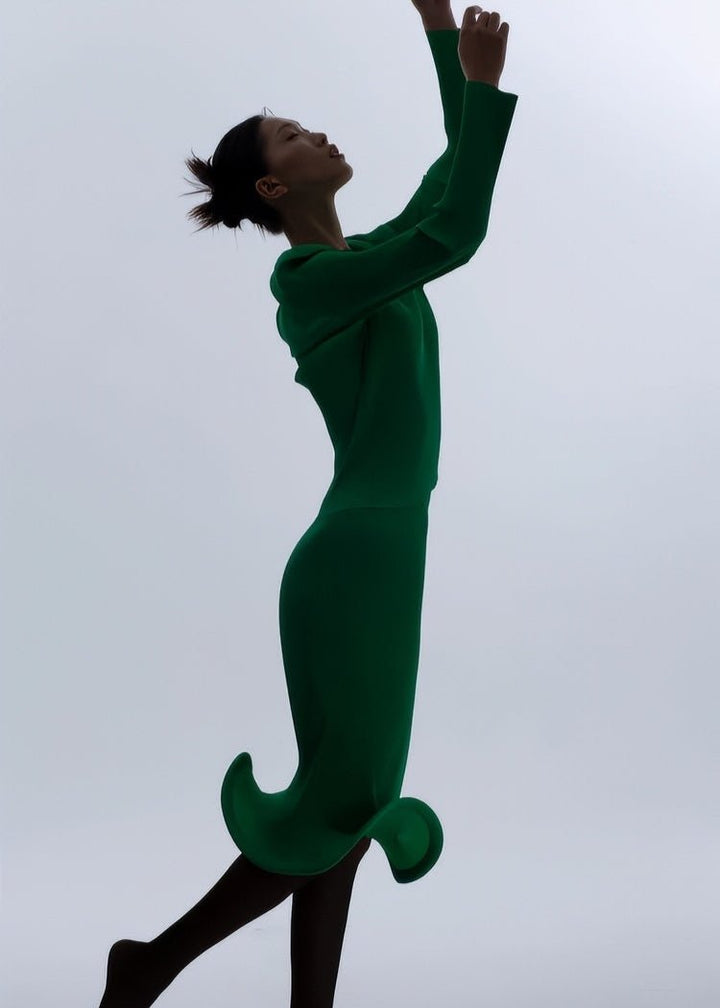 flowing crew neck long sleeve tops - Vera Lumina