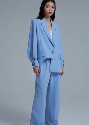 folded sleeve irregulare blazer - Vera Lumina