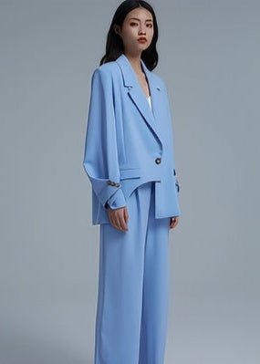folded sleeve irregulare blazer - Vera Lumina