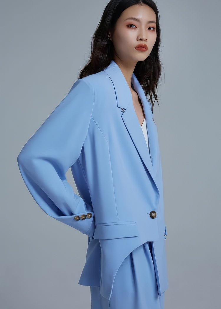 folded sleeve irregulare blazer - Vera Lumina