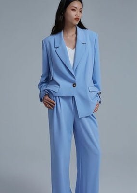 folded sleeve irregulare blazer - Vera Lumina