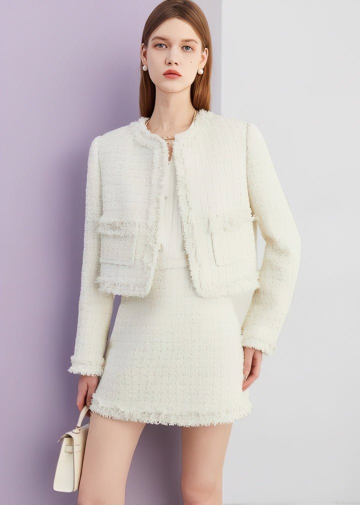 Fringed Tweed Jacket - Vera Lumina