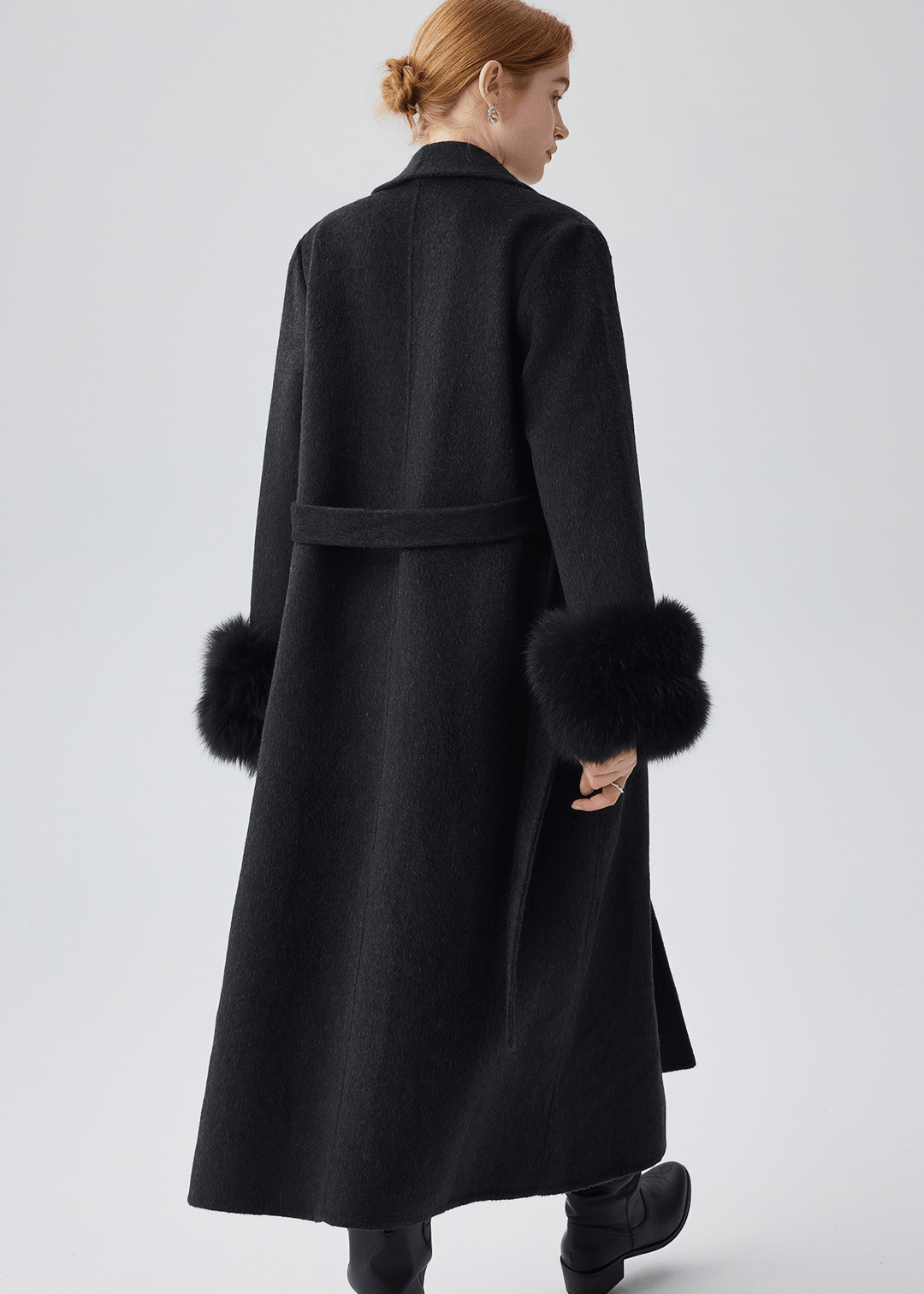 FUR CUFF ROBE COAT - Vera Lumina