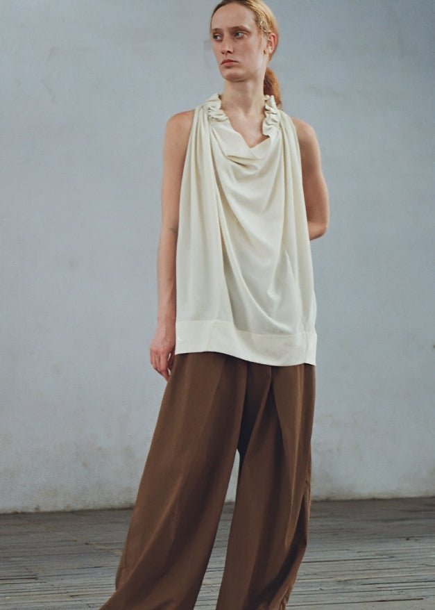 GATHERED HALTER DRAPE TOP - Vera Lumina