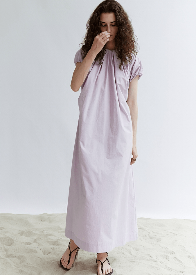 GATHERED NECK COCOON MAXI DRESS - Vera Lumina