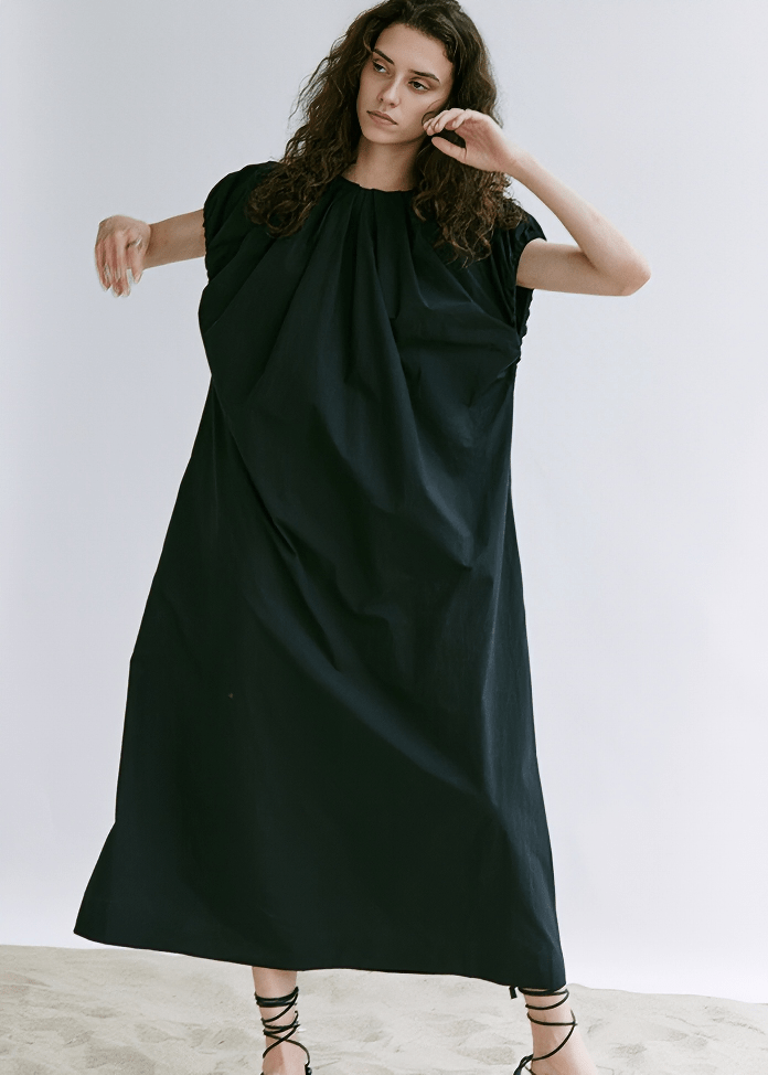 GATHERED NECK COCOON MAXI DRESS - Vera Lumina