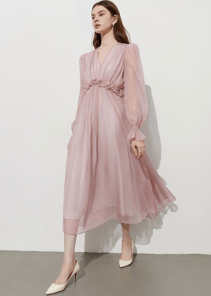 GATHERED WAIST ETHEREAL MAXI DRESS - Vera Lumina