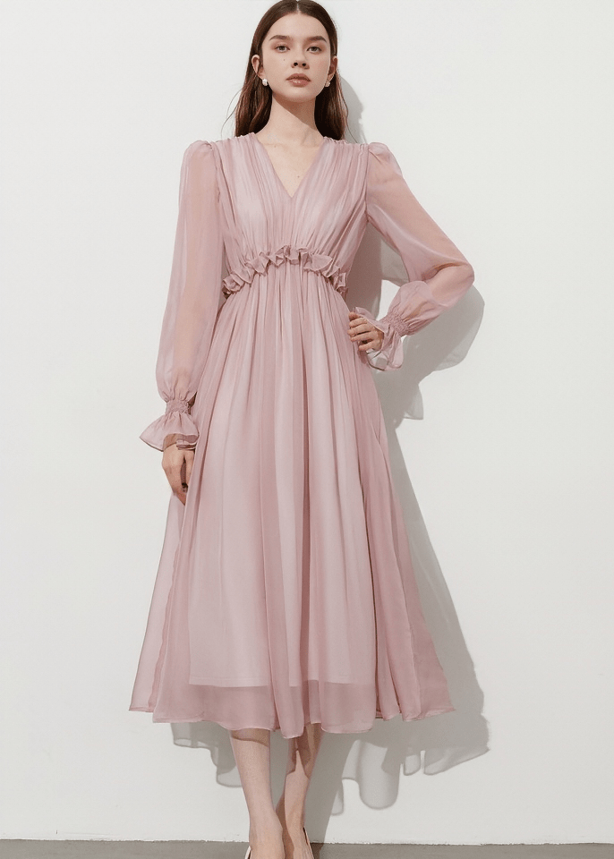 GATHERED WAIST ETHEREAL MAXI DRESS - Vera Lumina