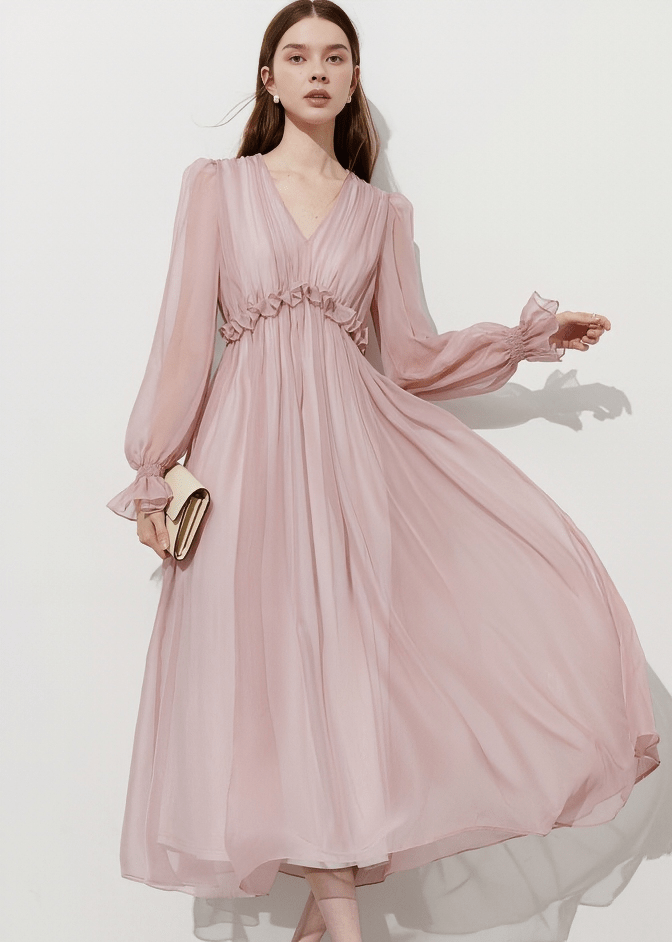 GATHERED WAIST ETHEREAL MAXI DRESS - Vera Lumina