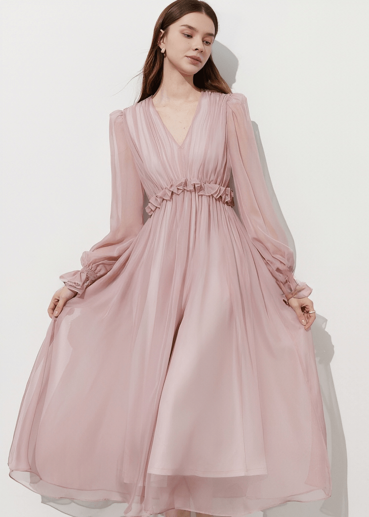 GATHERED WAIST ETHEREAL MAXI DRESS - Vera Lumina