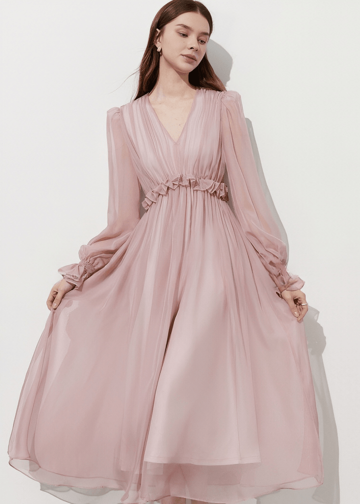 GATHERED WAIST ETHEREAL MAXI DRESS - Vera Lumina