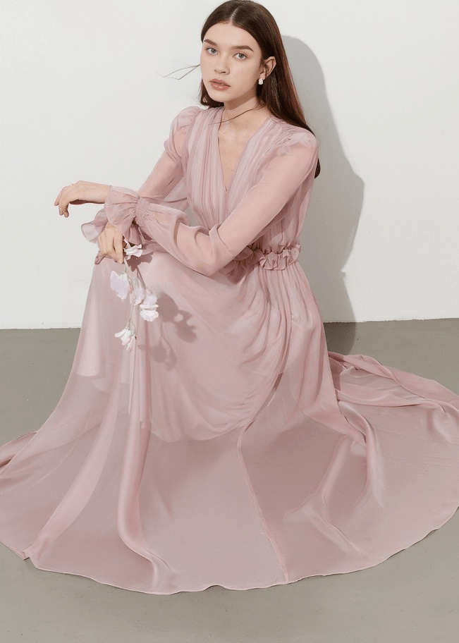 GATHERED WAIST ETHEREAL MAXI DRESS - Vera Lumina