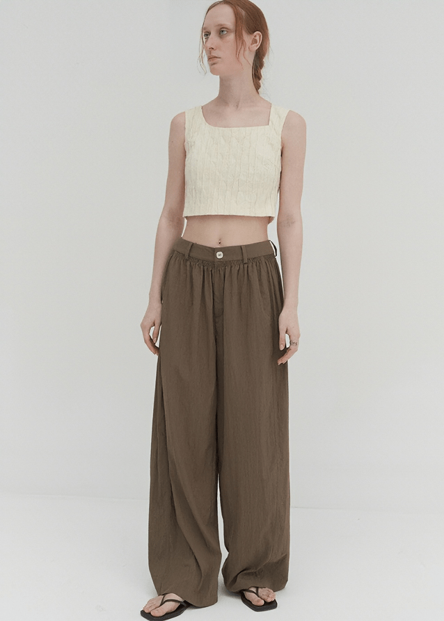 GATHERED WAIST PALAZZO PANTS - Vera Lumina